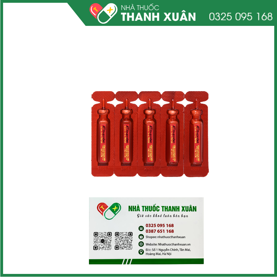 Siro A.T Ibuprofen 100 mg giảm đau, chống viêm và hạ sốt ở trẻ em
